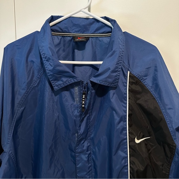 VINTAGE 90s Nike Windbreaker Jacket - XL Blue/Black - Picture 2 of 5